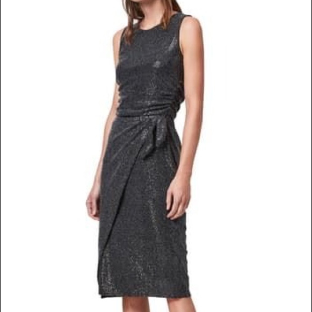 ALLSAINTS  Wrap Front Sleeveless Sheath Dress